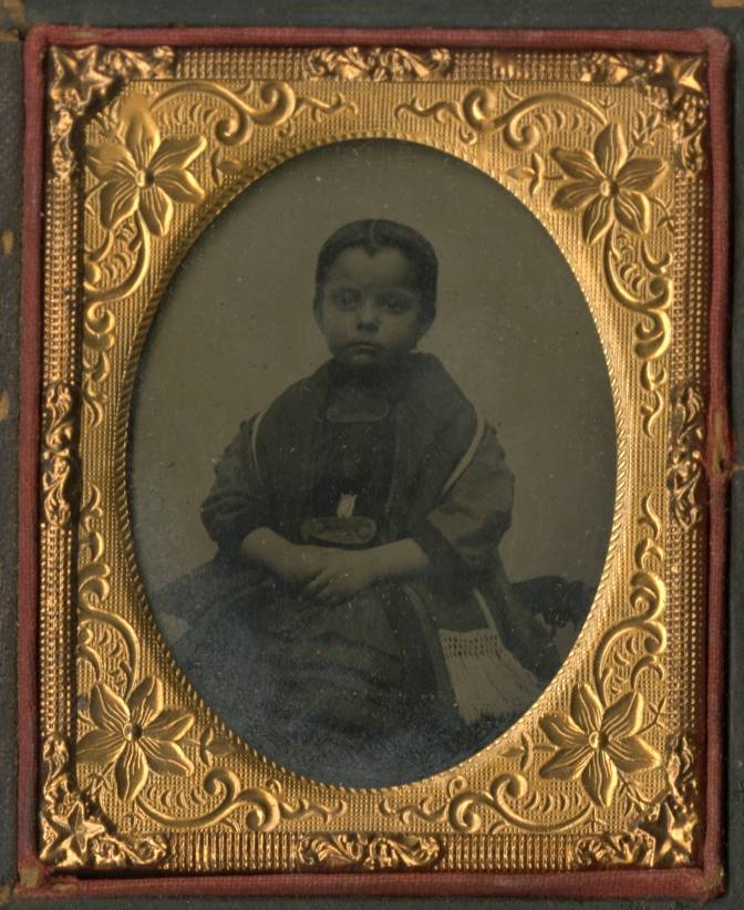 ambrotype portrait of a child circa 1865
